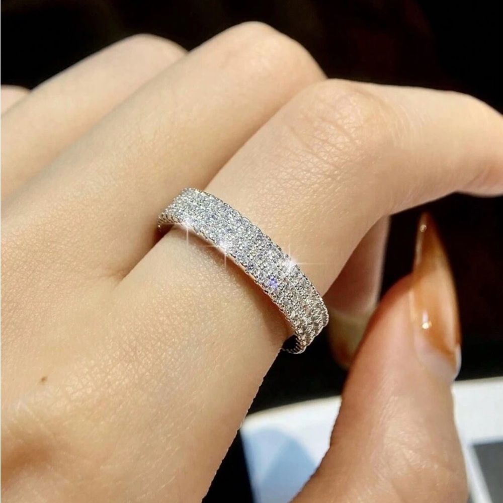 Women’s 925 Sterling Silver Stacked Band Ring Size 7